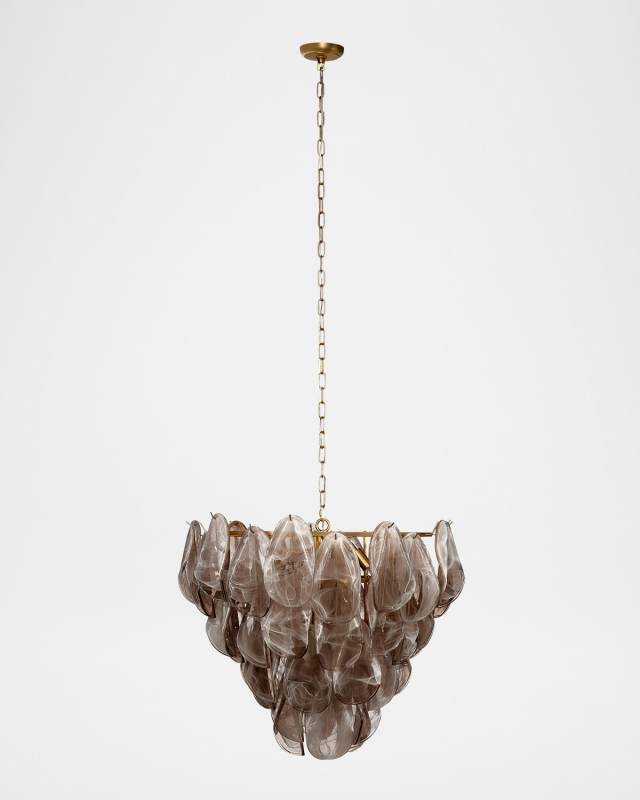 Magnolia 10-Light Quartz Glass Chandelier, 30"